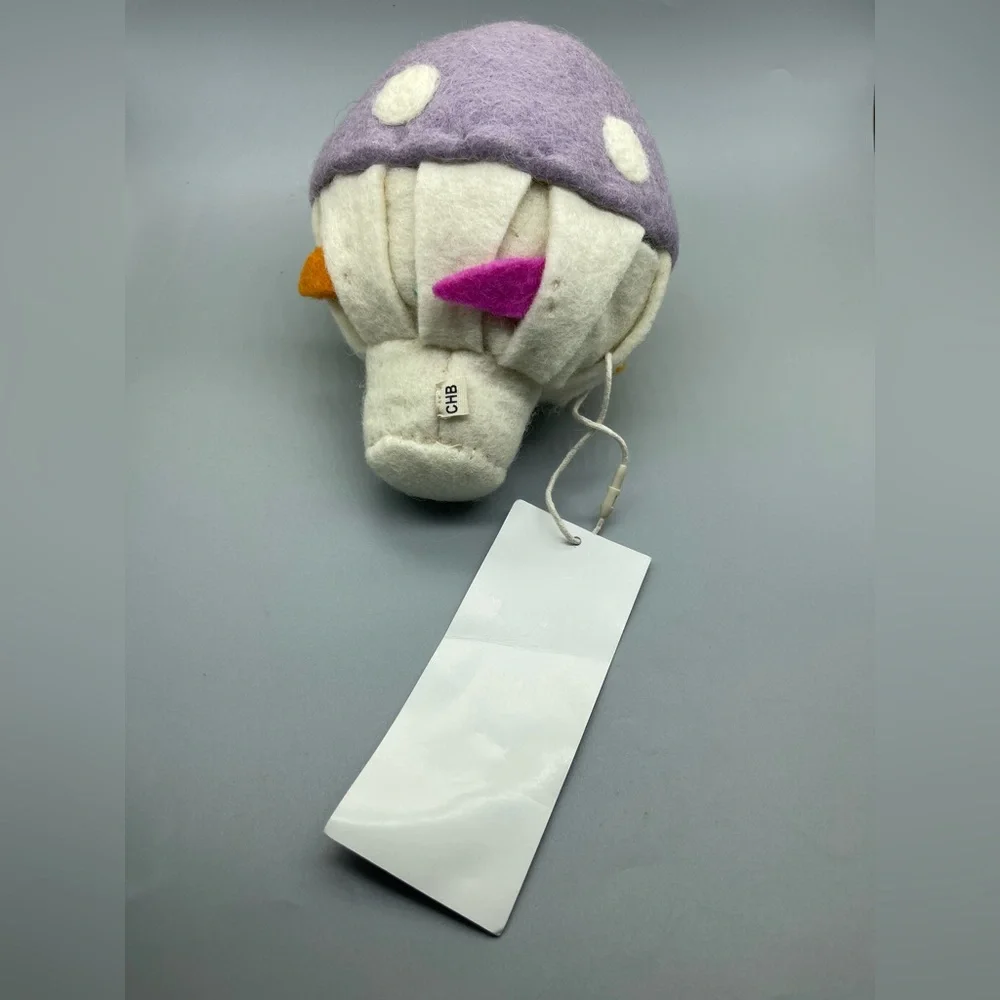 Fair Trade Mushroom Dog Felt Toy, Lavender, NWT